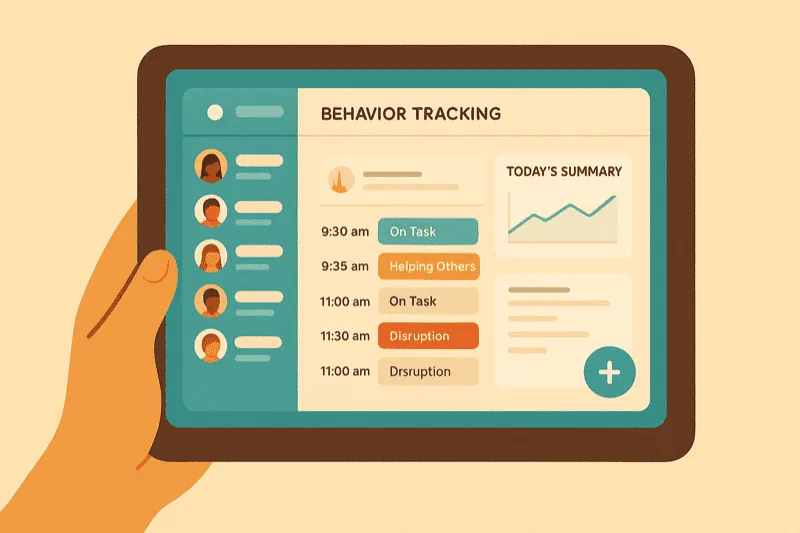 Clean digital dashboard with organized behavior data